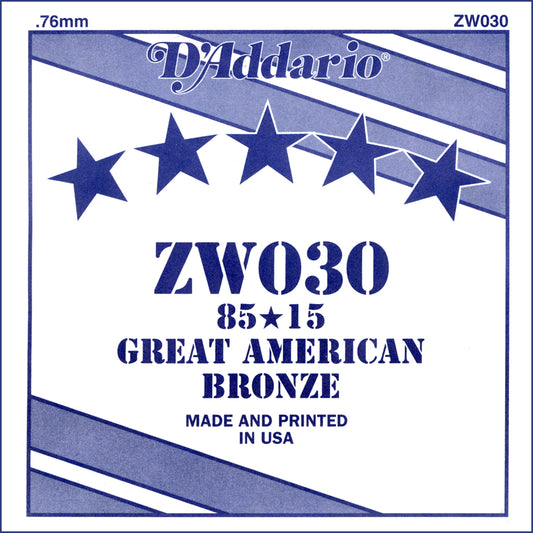 D'Addario 85/15 Bronze Akustik Gitar Tek Tel (30)