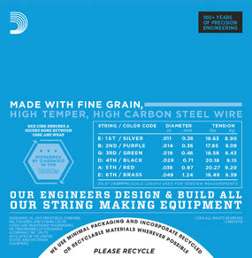 D'Addario EXP115 XL Coated Nickel Elektro Gitar Teli - Medium (11-49)