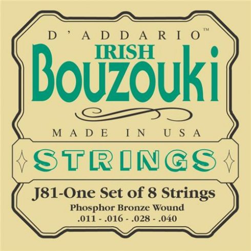 D'Addario J81 Phosphor Bronze Irish Buzuki Teli