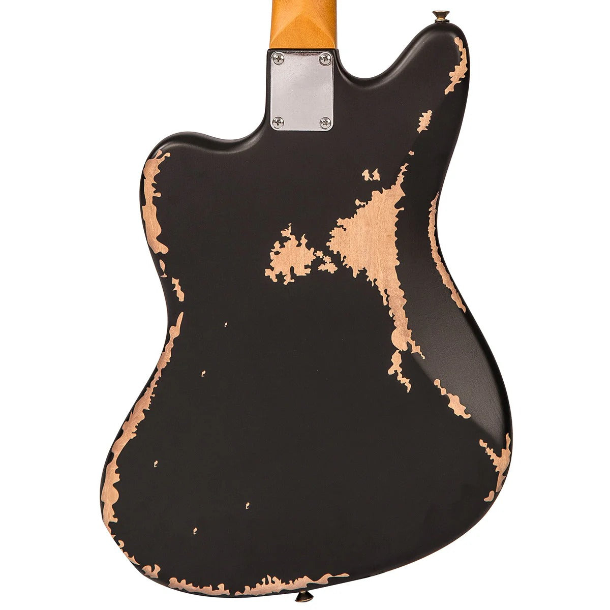 Vintage V65 ICON Vibrato Elektro Gitar - Distressed Black