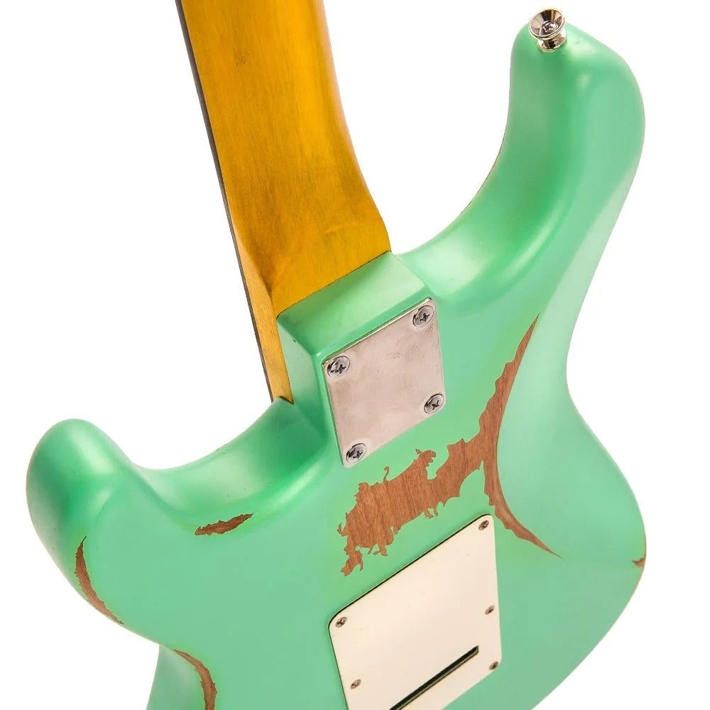 Vintage V6 ICON Elektro Gitar - Distressed Ventura Green