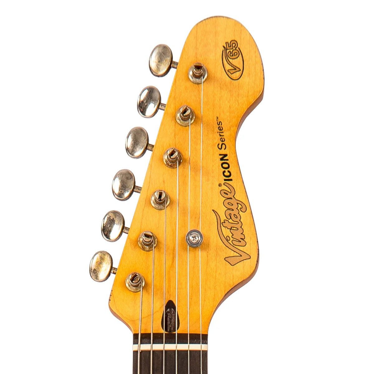 Vintage V65 ICON Vibrato Elektro Gitar - Distressed Sunburst