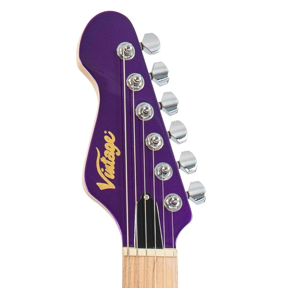 Vintage V6M24 Reissued Elektro Gitar - Pasadena Purple