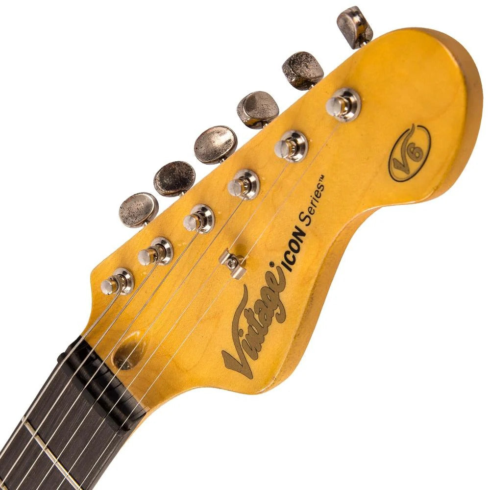 Vintage V6 ICON Elektro Gitar - Distressed Ventura Green