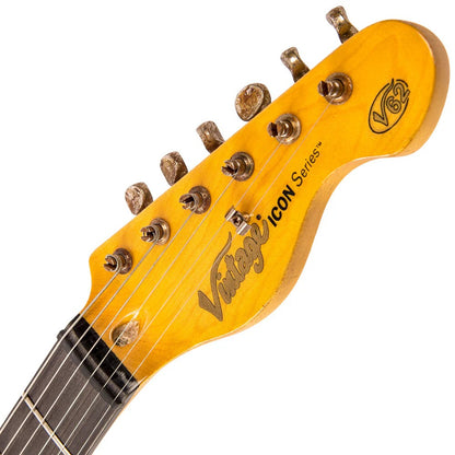 Vintage V62 ICON Elektro Gitar - Distressed Black