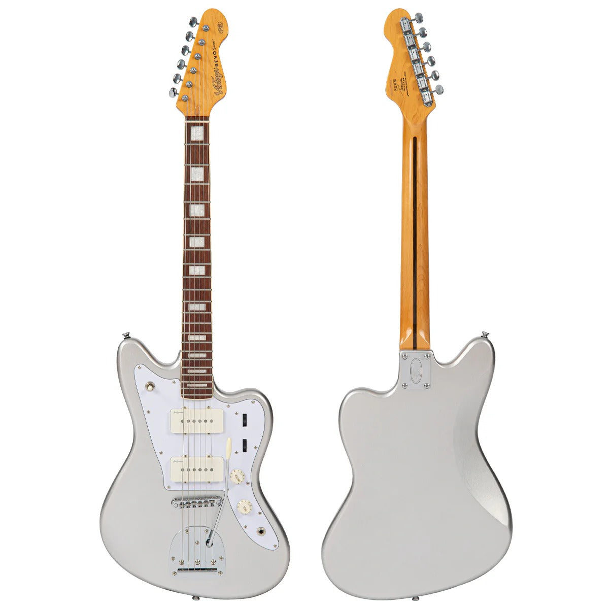 Vintage REVO Surfmaster 90 Elektro Gitar - Metallic Silver