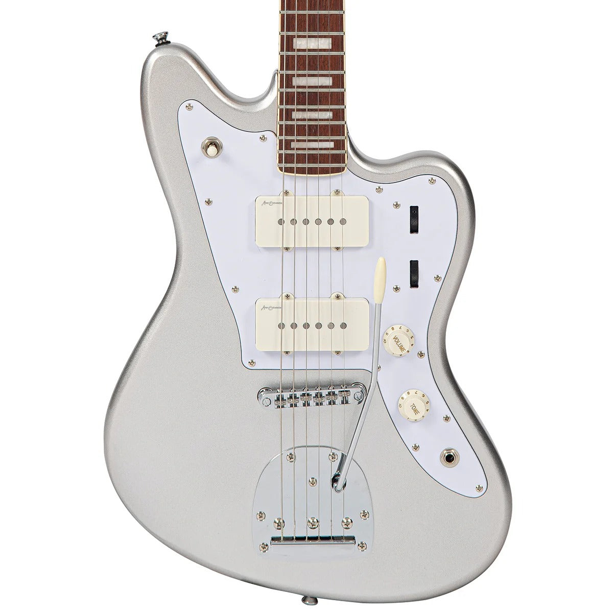 Vintage REVO Surfmaster 90 Elektro Gitar - Metallic Silver