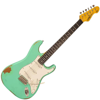 Vintage V6 ICON Elektro Gitar - Distressed Ventura Green