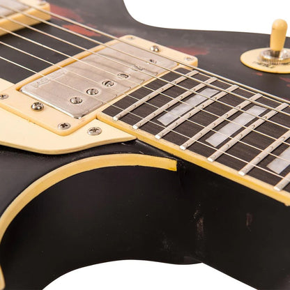 Vintage V100 ICON Elektro Gitar - Distressed Black Over Sunburst