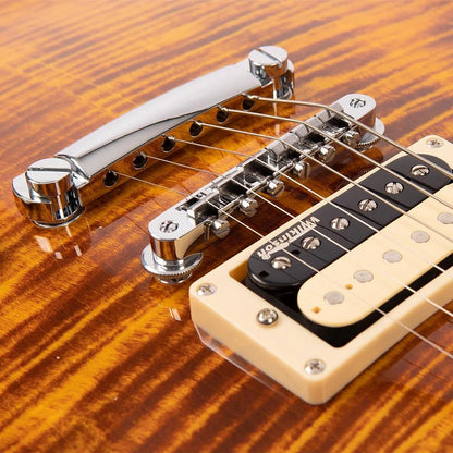 Vintage V100 Reissued Elektro Gitar - Flamed Amber