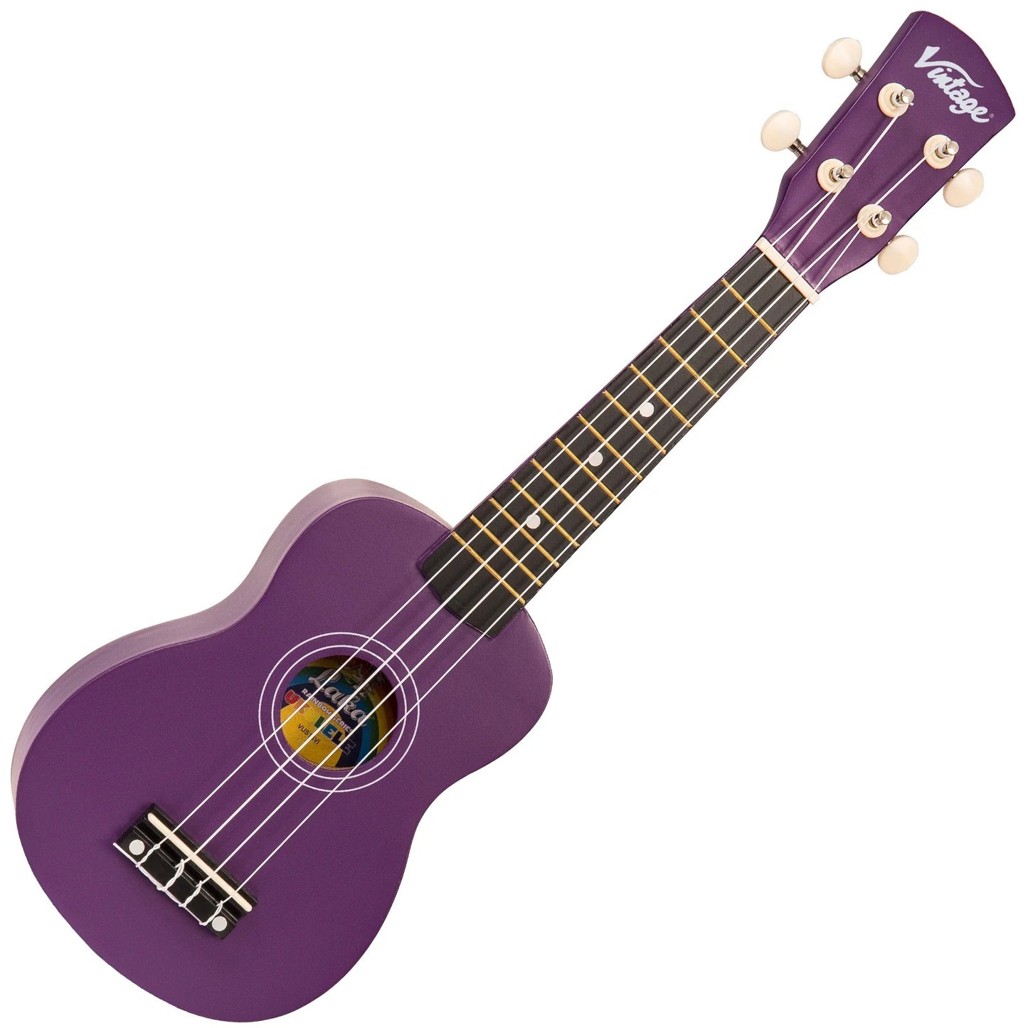 Vintage Laka Rainbow Soprano Ukulele - Violet
