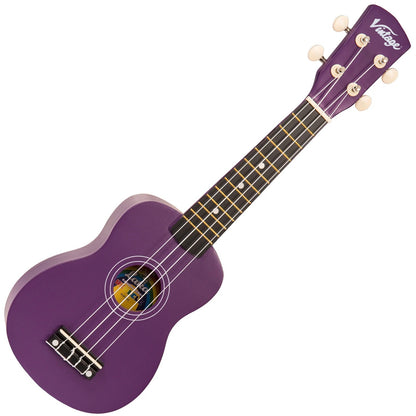 Vintage Laka Rainbow Soprano Ukulele - Violet
