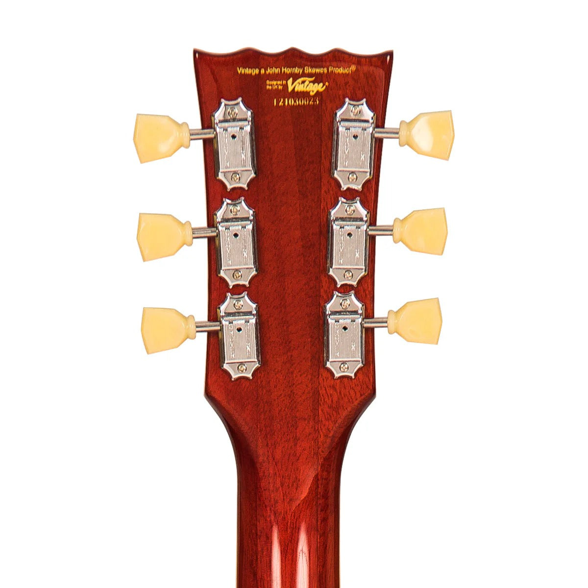 Vintage V100 Reissued Elektro Gitar - Flamed Amber