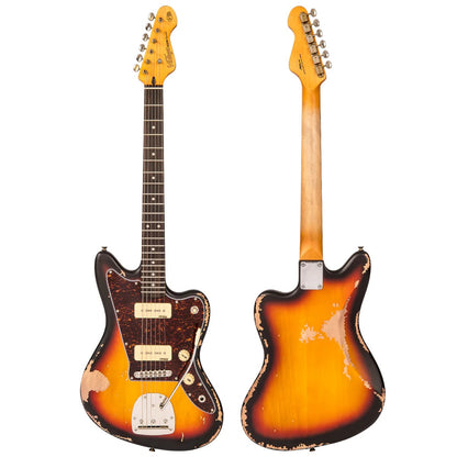 Vintage V65 ICON Vibrato Elektro Gitar - Distressed Sunburst