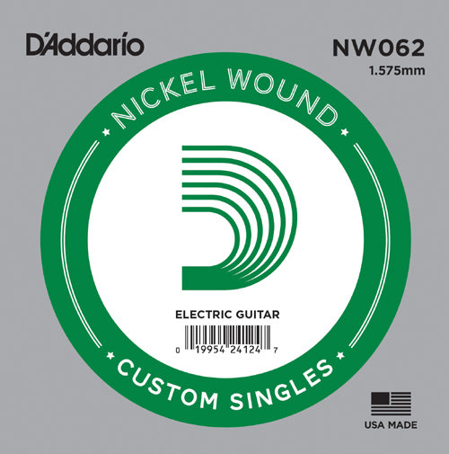 D'Addario NW062 Nickel Wound Elektro ve Akustik Gitar Tek Tel (62)