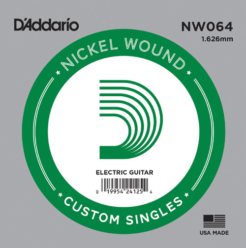 D'Addario NW064 Nickel Wound Elektro ve Akustik Gitar Tek Tel (64)
