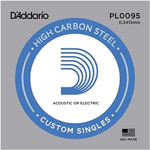 D'Addario PL0095 Plain Steel Elektro ve Akustik Gitar Tek Tel (9.5)