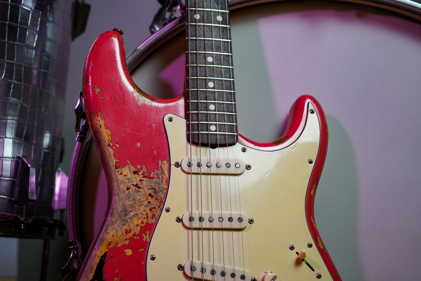 Elma Guitars Custom 1960 Stratocaster Elektro Gitar - Shell Pink Over 3TS