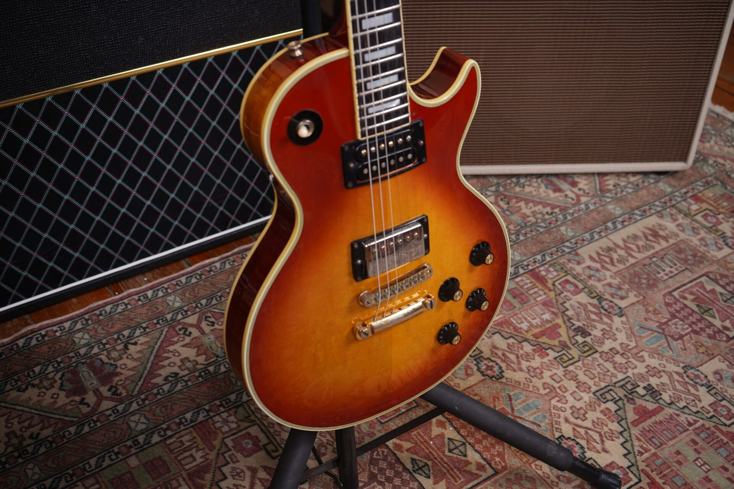 Ibanez Super 70's Japan Les Paul Custom 1977 Elektro Gitar - Chery Sunburst