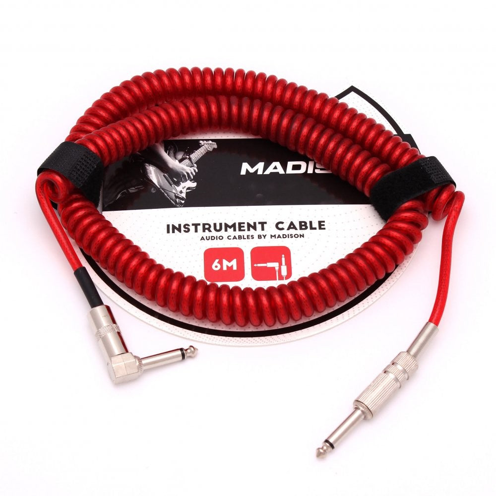 Madison MIC024 L Tipi Coil Enstrüman Kablosu - Kırmızı (6m)