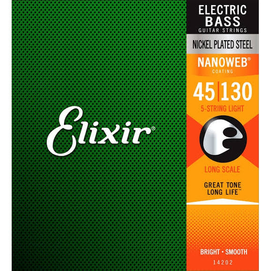Elixir 14202 Nanoweb Light 5 Telli Bas Gitar Teli (45-130)