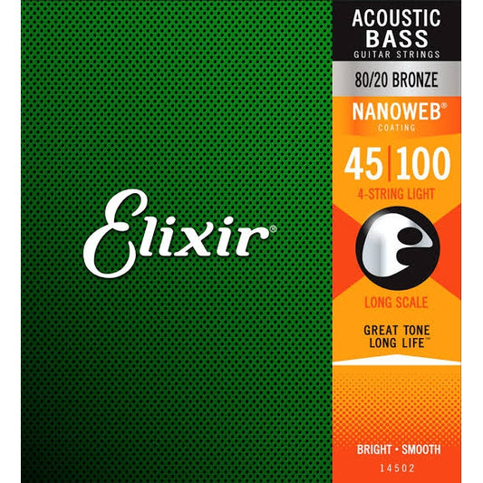Elixir 14502 Nanoweb Light Akustik Bas Gitar Teli (45-100)