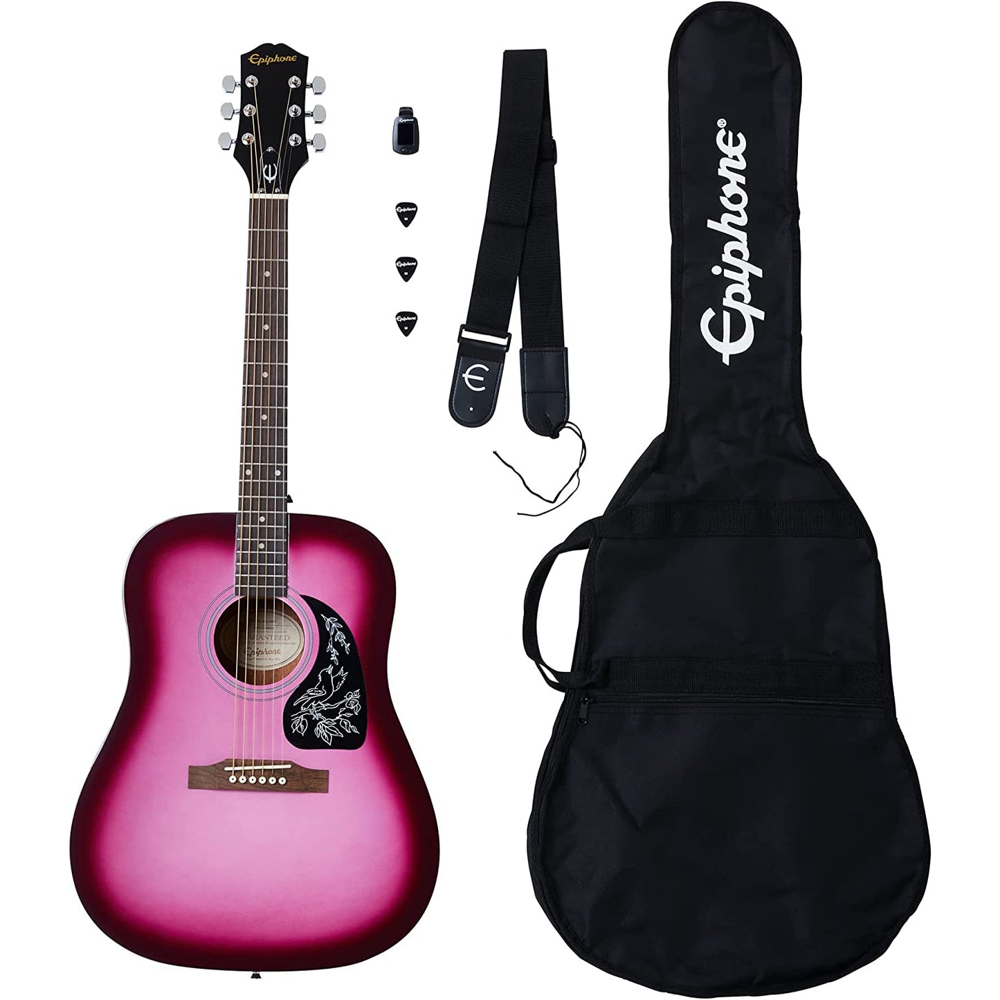 Epiphone Starling Akustik Gitar Seti - Hot Pink Pearl