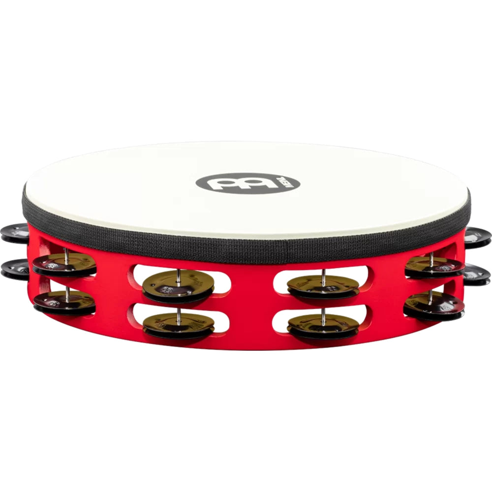 Meinl TAH2BK-R-TF Traditional Wood Frame Steel Jingles 2 Rows 10" Tamburin (Kırmızı)