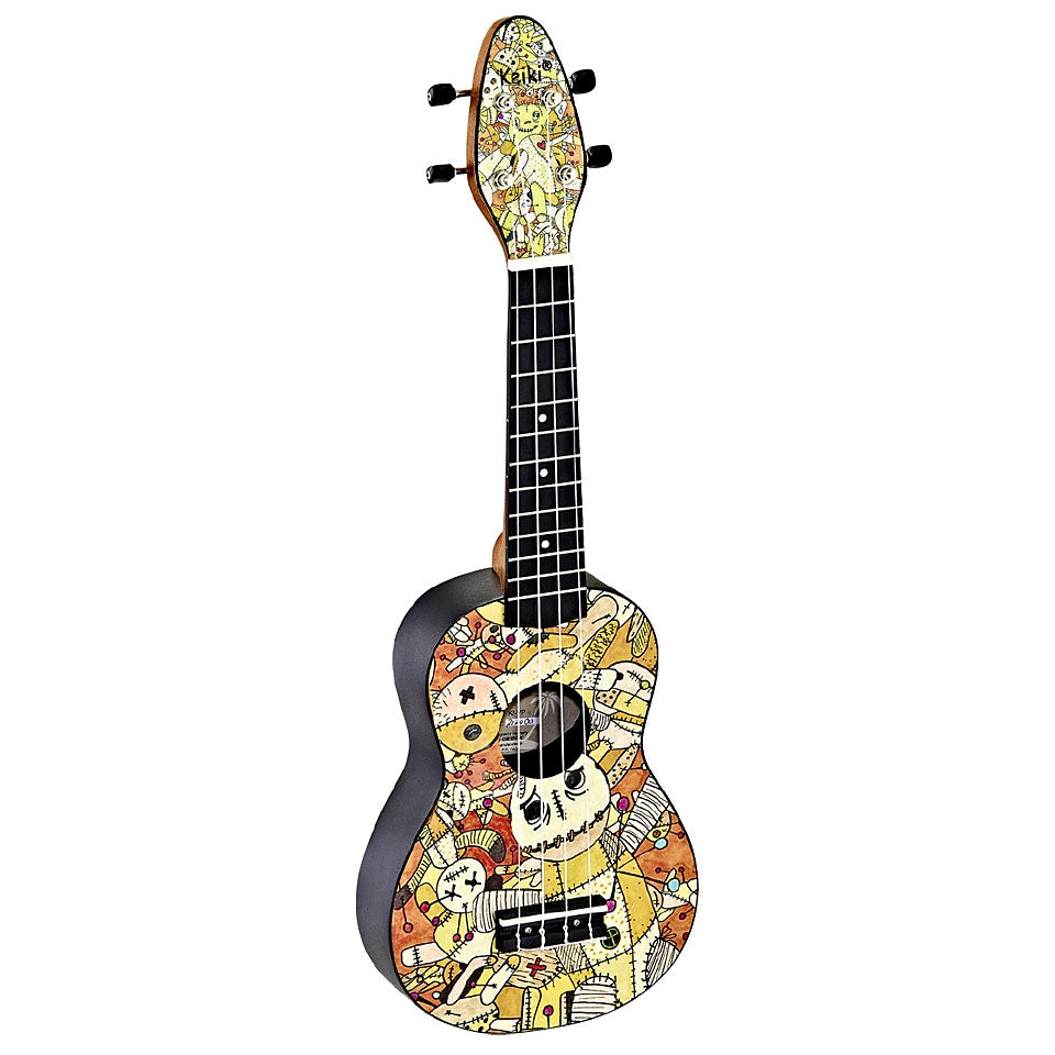 Ortega K2-VP Keiki Sopranino Ukulele Set (Voodoo Puppet)