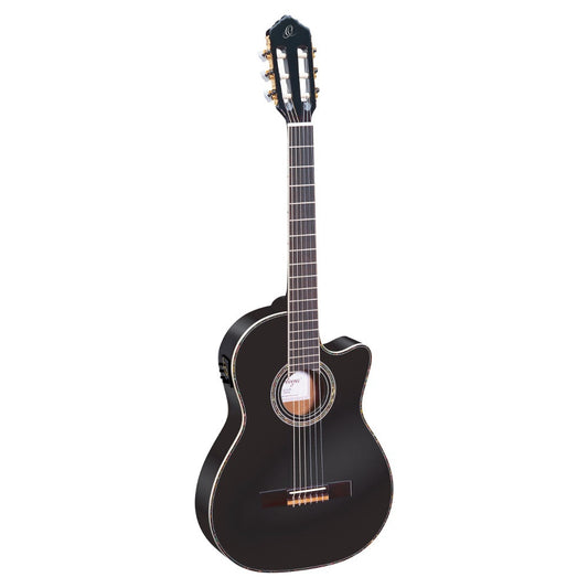 Ortega RCE145BK Thinline Elektro Klasik Gitar (Siyah)