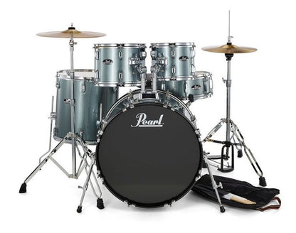 Pearl RS525SC/C706 - Roadshow Charcoal Metallic 5 Parça (22B/10T/12T/16F/14S) Aksamlı & Zilli Akustik Davul Seti